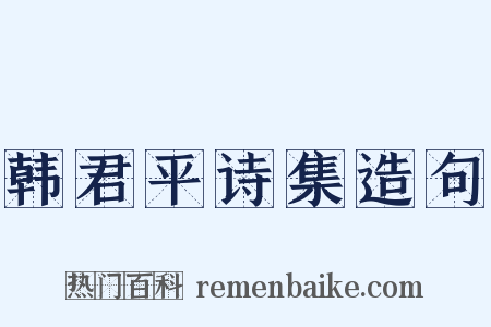 韩君平诗集造句是什么意思的图片